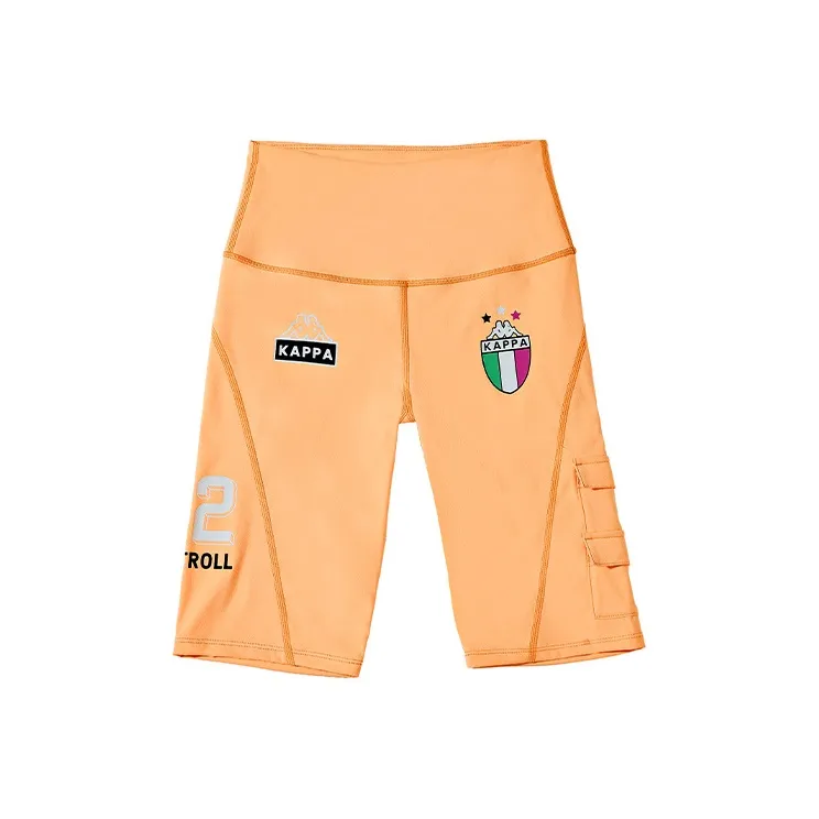 Kappa Sports Shorts Women's Black Neon Orange Yellow-3