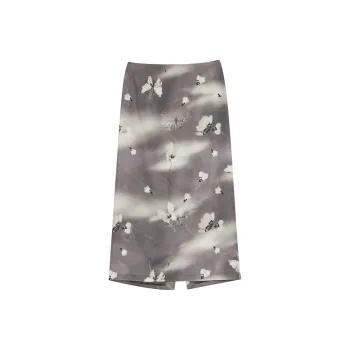 THE SEA LIFE Casual Long Skirt Women's Dark Butterfly Brown