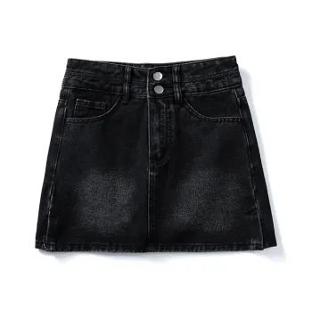 Wen Shan Denim Short Skirts Women's Black