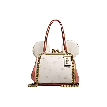 COACH Disney X Keith Haring Collaboration Kisslock Handbag Shoulder Bag Crossbody Bag Women's Pink White Multicolor