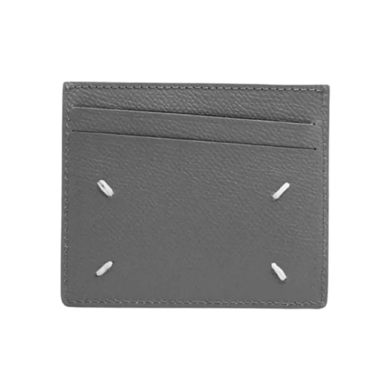 Maison Margiela Leather Card Holder Unisex Gray-1