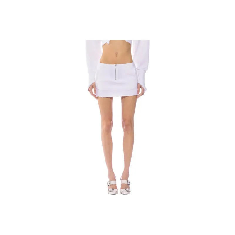 SAMI MIRO VINTAGE FW24 PORTERHOUSE MINI SKIRT IN WHITE TERRY Casual Short Skirts Women's White-0