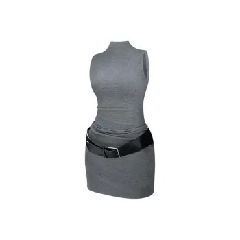 DOKZB Sleeveless Dress Women's Gray