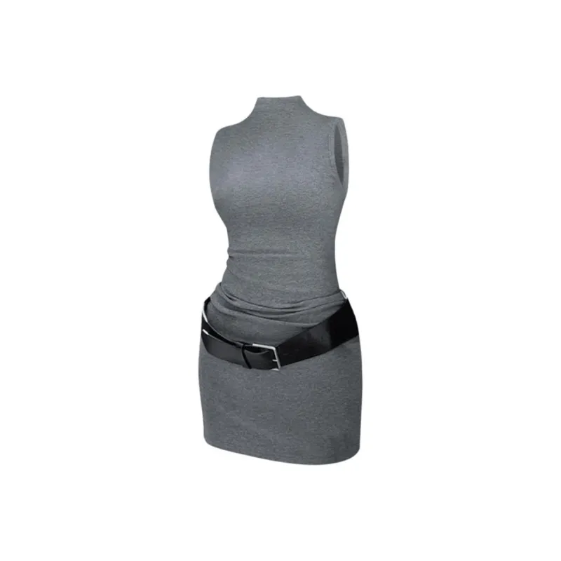 DOKZB Sleeveless Dress Women's Gray-0