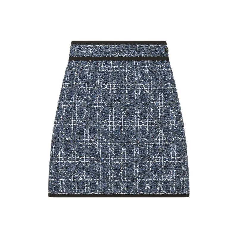 DIOR SS25 Casual Short Skirts Women's Blue White Mixed Color-0
