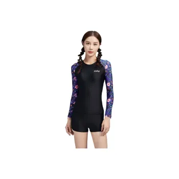 ZOKE Two Piece Swimsuits Women's Purple Blue Pink Floral