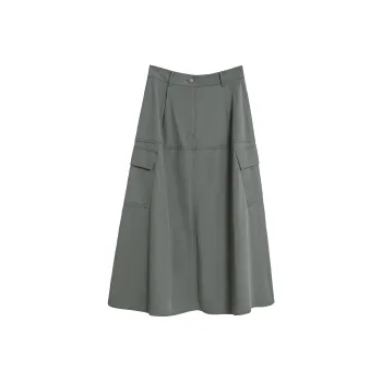 Fstudio Half-Length Long Skirt Women's Gray