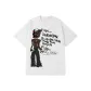 White (Brown Figure Print)