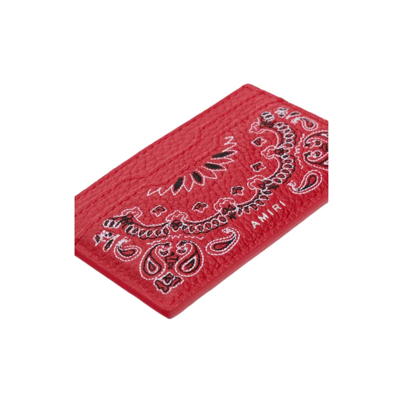 AMIRI Leather Card Clip Card Holder Regular Women's Red-5
