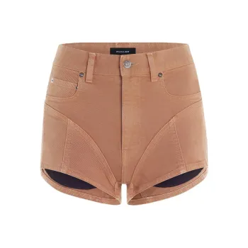 Mugler Mid rise Skinny Denim Shorts