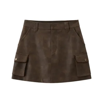 LEDIN Casual Short Skirts Women's Brown