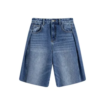 Famanxuan Denim Shorts Women's Denim Blue