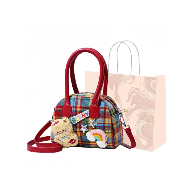 GATOER Fabric One Shoulder Handbag Women's Rainbow Bear-0