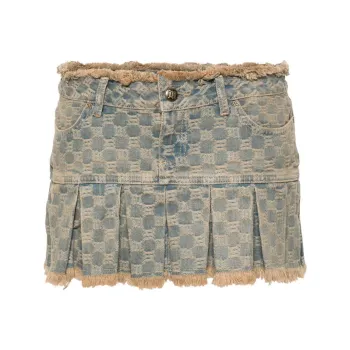 Misbhv Monogram jacquard Denim Miniskirt