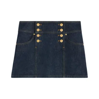 CELINE Trapeze Rinse Washed Denim Mini Skirt Rinsed