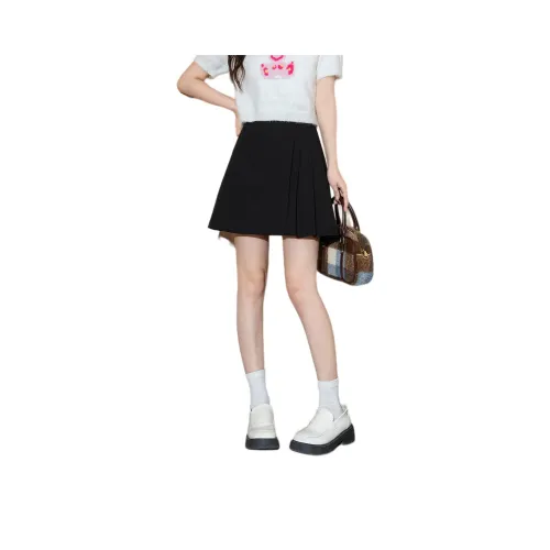Tonlion Casual Short Skirts Women's Black