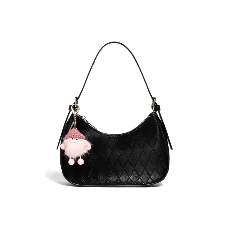 Jade En Plus PU Handbag Medium Size Women's Cream White/Peach Pink/Night Black-8