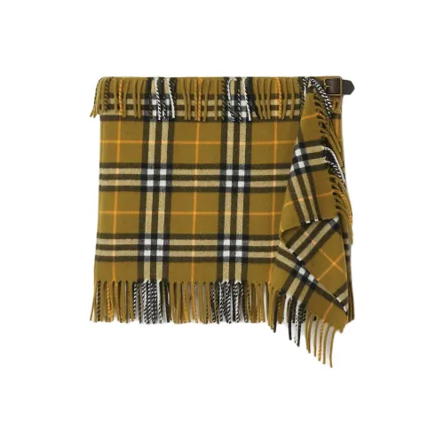 Burberry Checked Fringe Detailed Mini Skirt