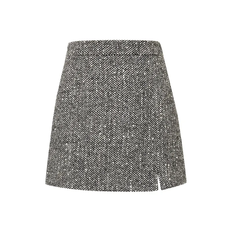Hopeshow Casual Short Skirts Women's Gray-0