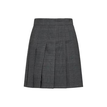 MaxMara Studio Checked Pleated Skirt