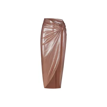 SKIMS LIQUID SHINE SWIM SARONG SKIRT Swim Dresses & Skirts Women's Cinnamon