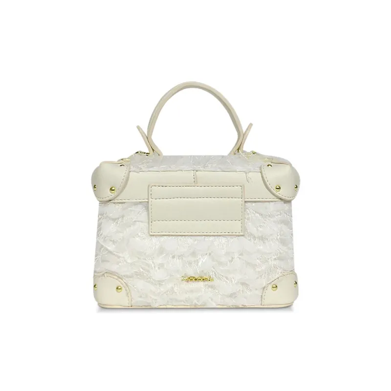 MACK JODAER Synthetic Leather One Shoulder Handbag Women's Ecru-4