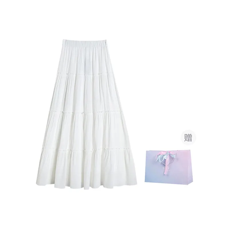 MM Casual Long Skirt Women's White-4