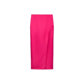 ZARA Casual Long Skirts Women's Dark Purple Red