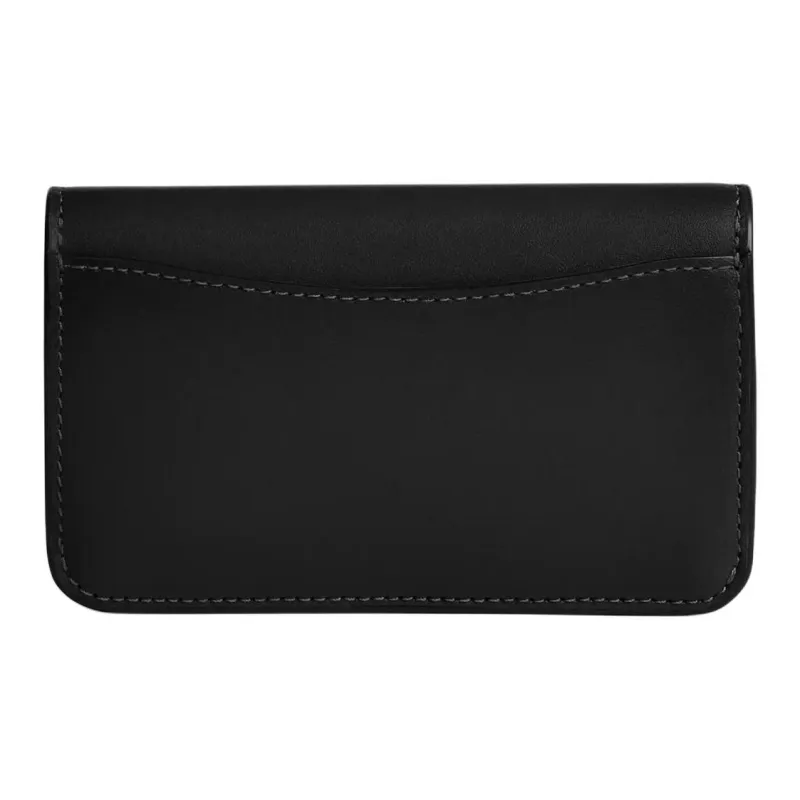 COACH Card Case Calfskin Card Holder Mini Women's Black-1