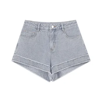 ELF SACK Denim Shorts Women's Washed Denim Blue