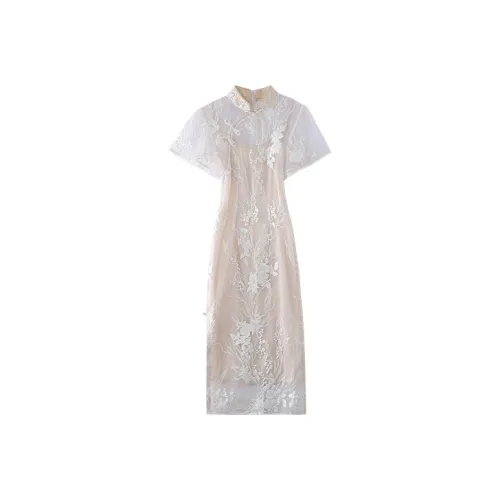 JINYE ORIENTAL Cheongsam Women's White