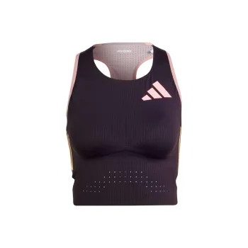 Adidas ADIZERO RUNNING CROP TOP Tank Top Women's Black Purple