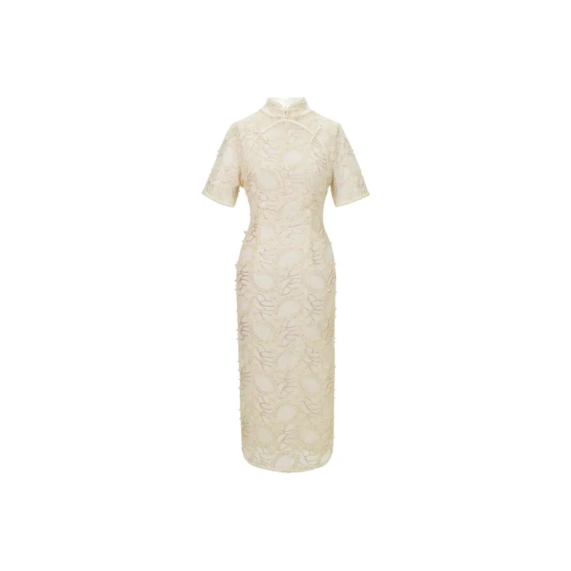 Clothes Cut By Time Cheongsam Women's Champagne-0
