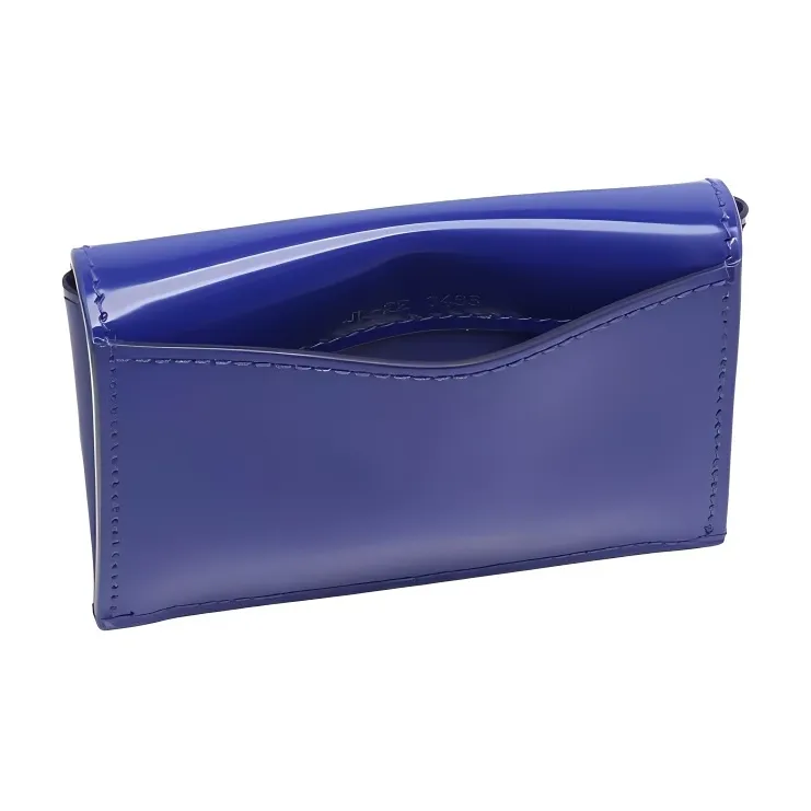 FERRAGAMO Smooth Calf Leather Card Holder Women's Blue-2