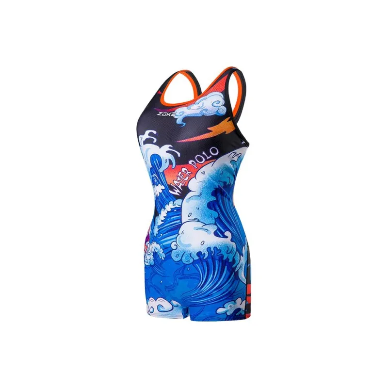ZOKE One Piece Swimsuits Women's Black Orange Orchid-0