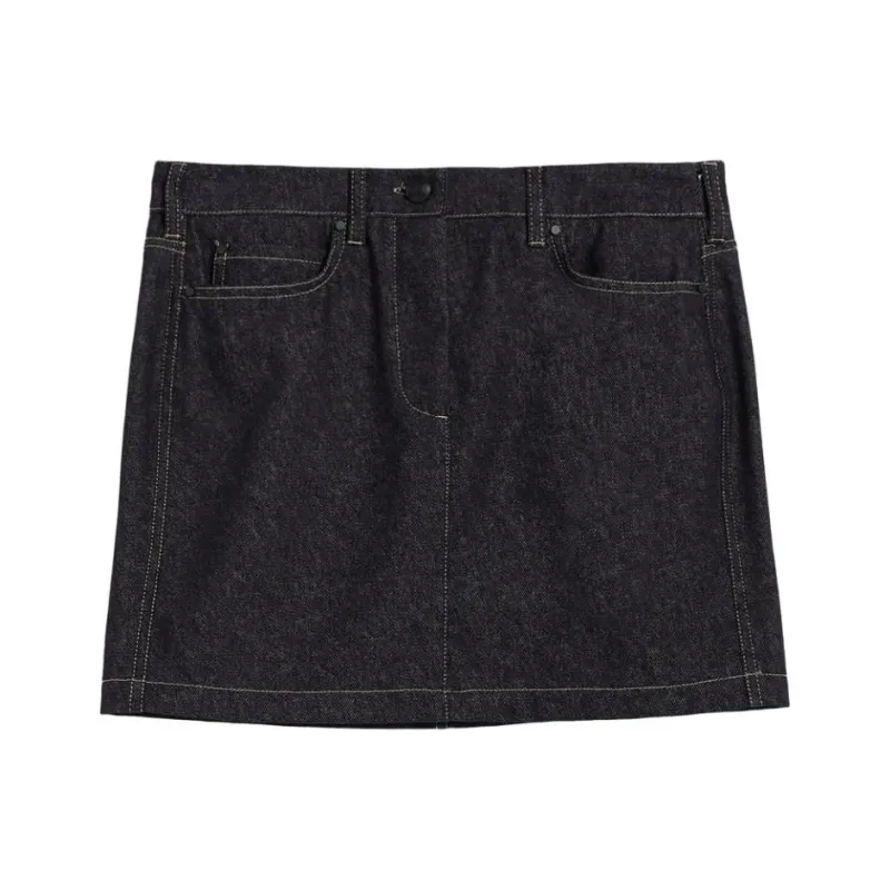 MaxMara Logo Embroidered Denim Skirt-0