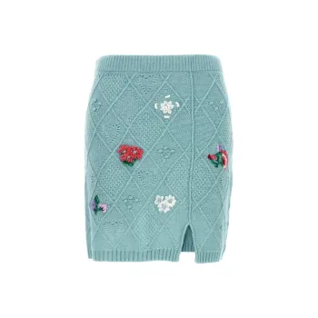 Twinset Floral Intarsia-Knit Skirt