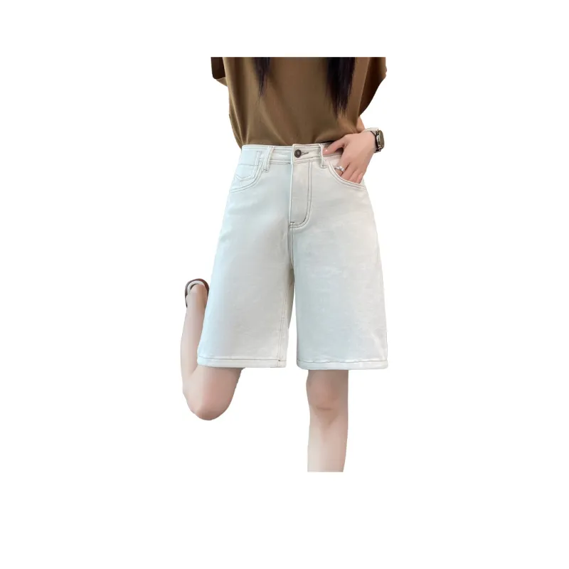 SITOL Denim Shorts Women's White-0
