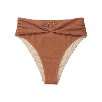 Victoria's Secret Shimmer High-Waist Cheeky Bikini Bottom/Toasted Sugar Swimming Shorts Women's Toffee