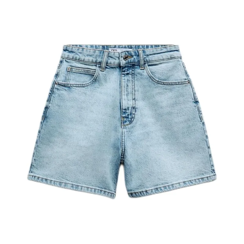 ZARA Denim Shorts Women's Medium Blue-0