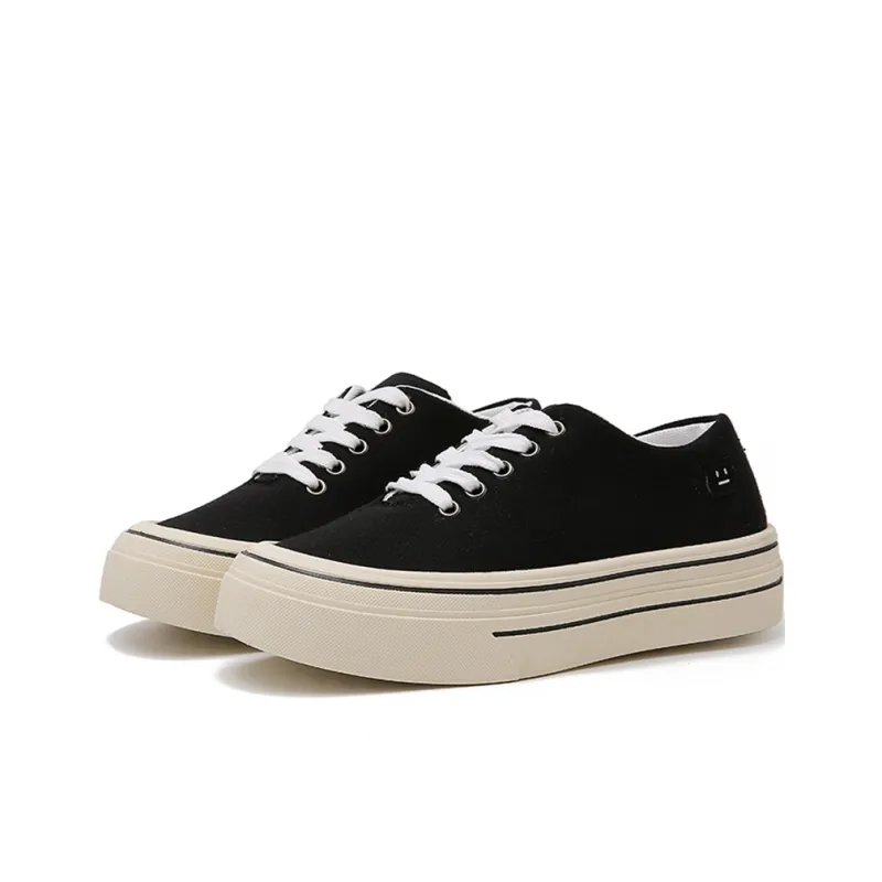 Medd Canvas Shoes Women's Low Top Black Beige/Black/Yellow-0