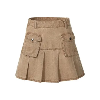 Guuka Hero Denim Short Skirts Women's Khaki
