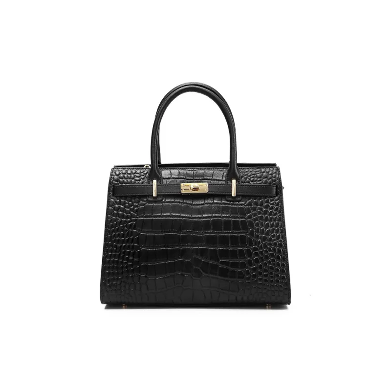 ROBERTA DI CAMERINO Cow Leather With Synthetic Leather Handbag Women's Black-0