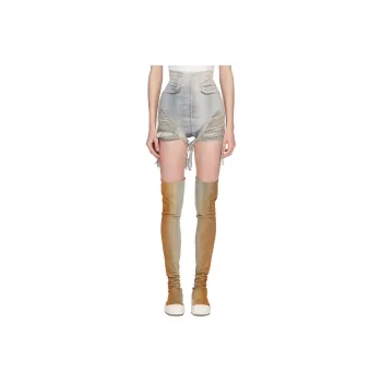 Rick Owens DRKSHDW Ripped High Waisted Denim Shorts