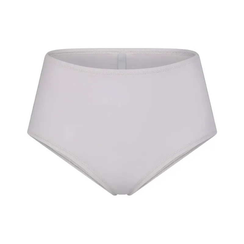 SKIMS SIGNATURE SWIM HIGH-WAISTED FULL BRIEF Swimming Shorts Women's Chrome/Chrome-Plated-0