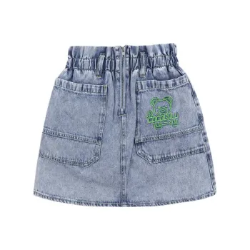 LALABOBO Denim Short Skirts Women's Medium Blue White