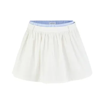URBAN REVIVO Casual Short Skirts Women's Raw White