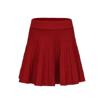 CHIWAWAMEME Casual Short Skirts Women's Cherry Red
