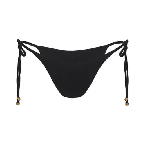 PRINCESS POLLY GLORA TIE SIDE RIBBED BIKINI BOTTOM Swimming Shorts Women's BLACK/Black