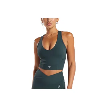 GYMSHARK CROP MESH TANK Sport Vests Women's Cyan